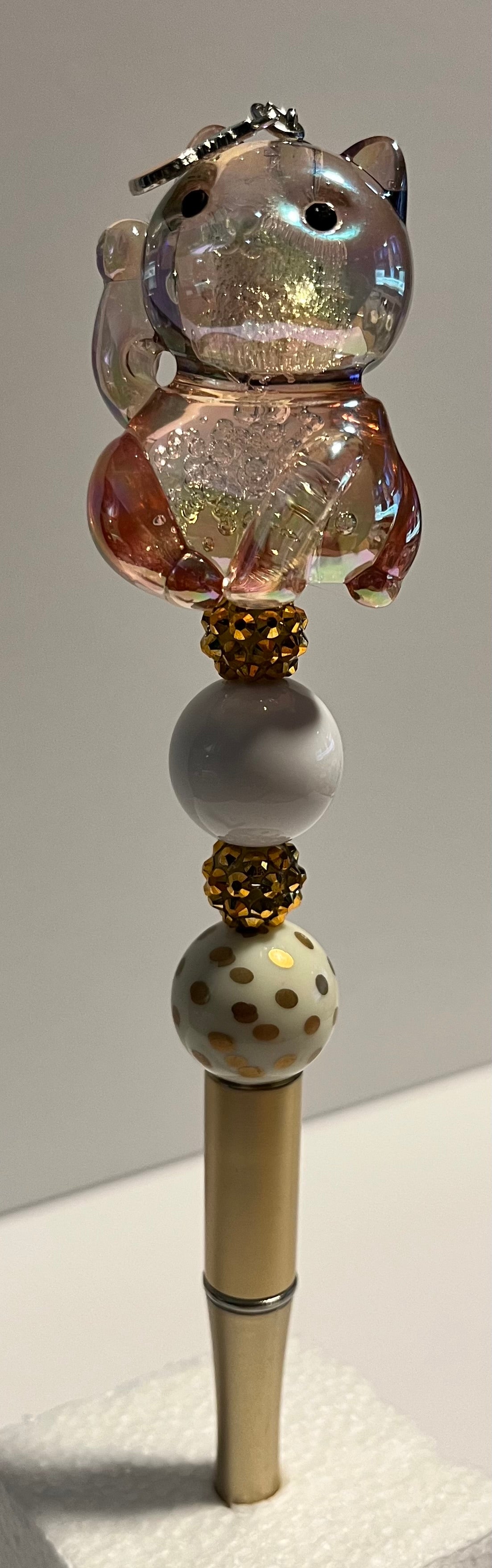 Hand Beaded Neko Cat Pen!