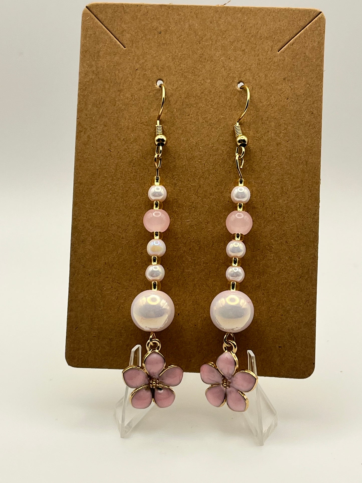 Light Pink Flowers With Pink Marble, and Rose Quartz