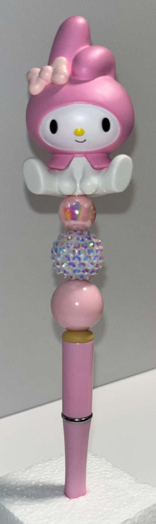 Hand Beaded Pink Confetti MM Pen