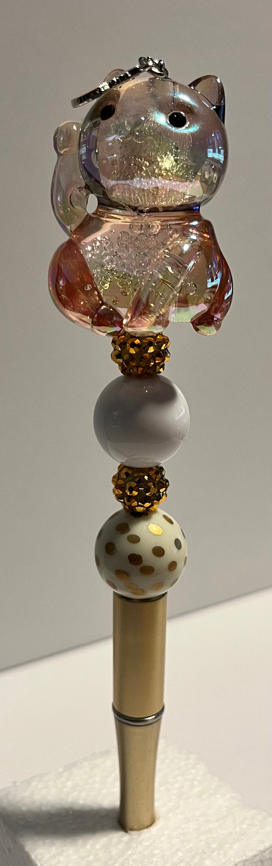 Hand Beaded Neko Cat Pen!