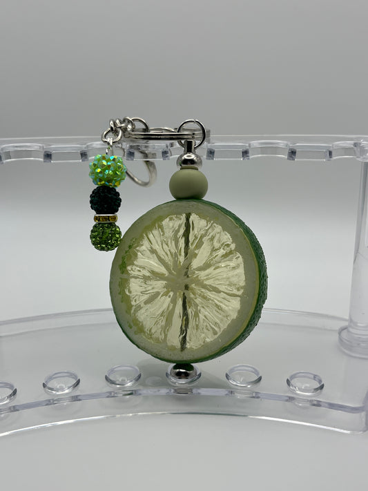 Beaded Keychain Lime Slice