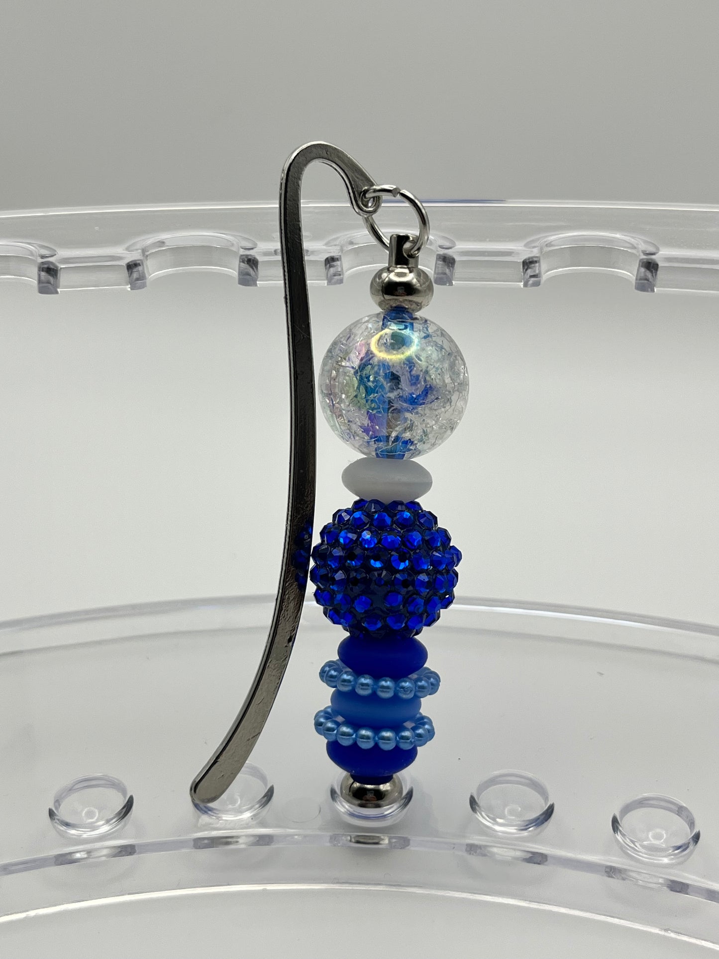 Beaded Bookmark Royal Blue Crackle