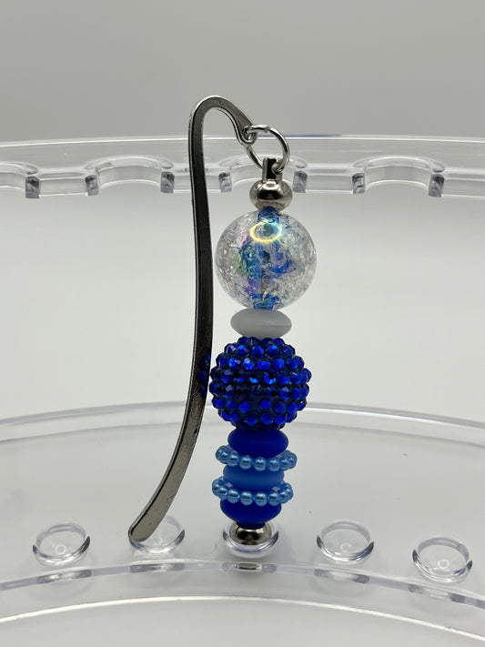 Beaded Bookmark Royal Blue Crackle