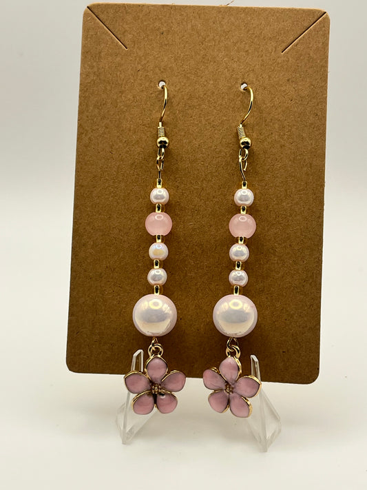 Light Pink Flowers With Pink Marble, and Rose Quartz