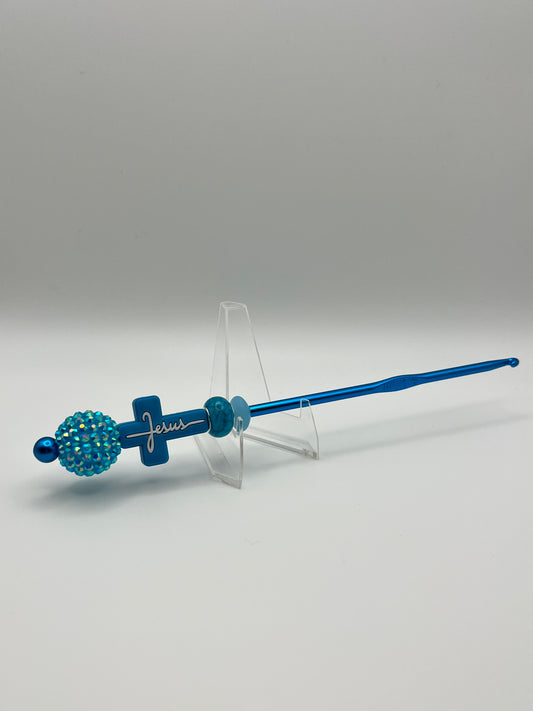 Beaded Crochet Hook Faith Themed