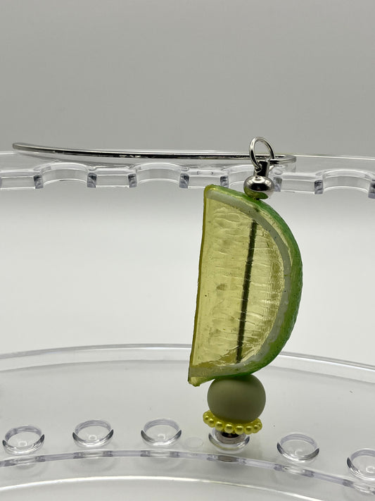 Beaded Bookmark Lime Wedge