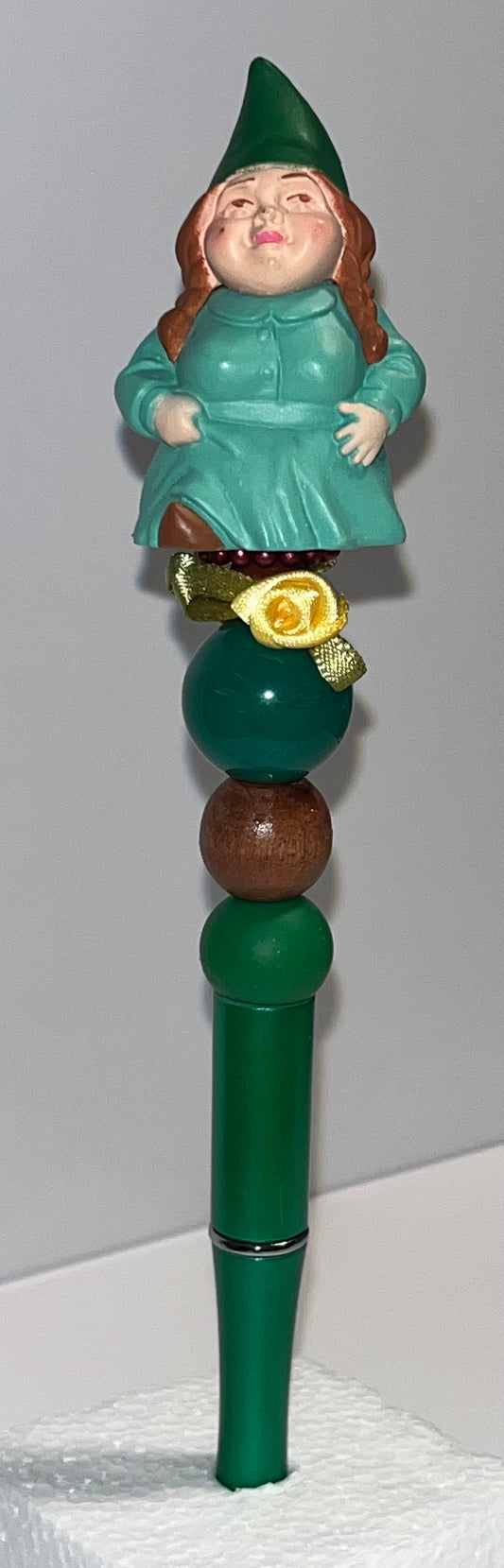 Hand Beaded Gnome Pen!