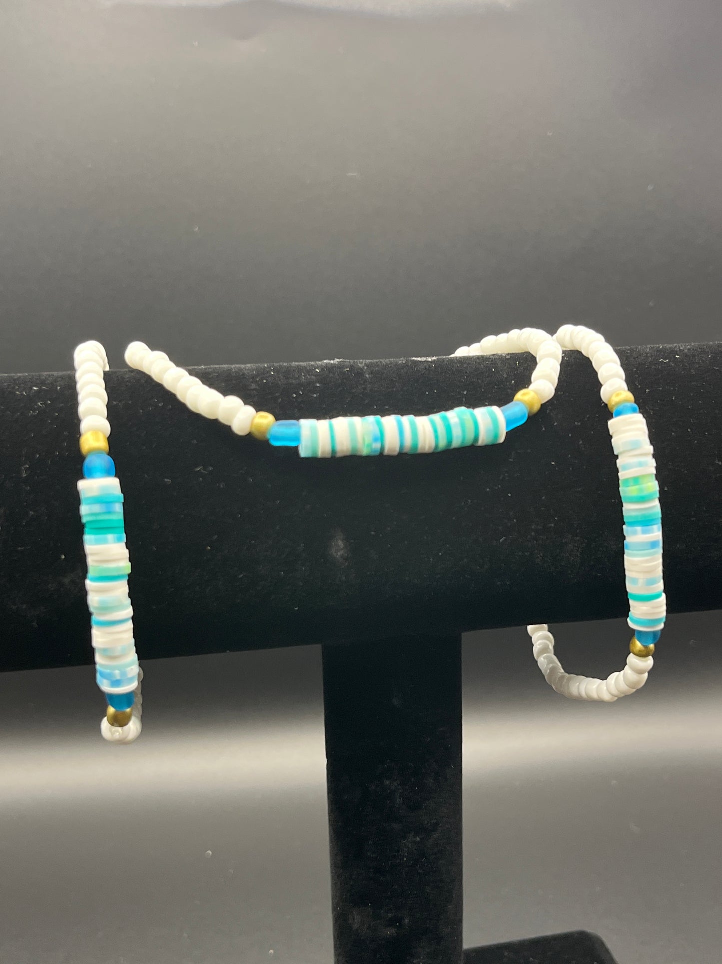 Heishi style and beaded bracelet