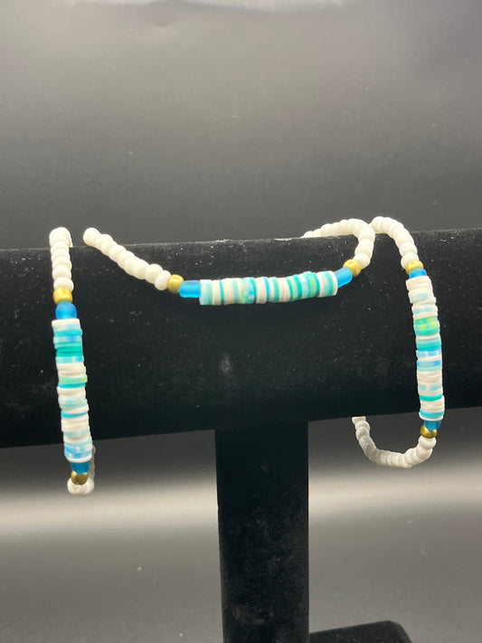 Heishi style and beaded bracelet