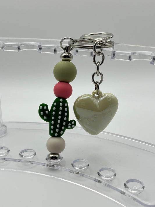 Beaded Keychain Cactus Love