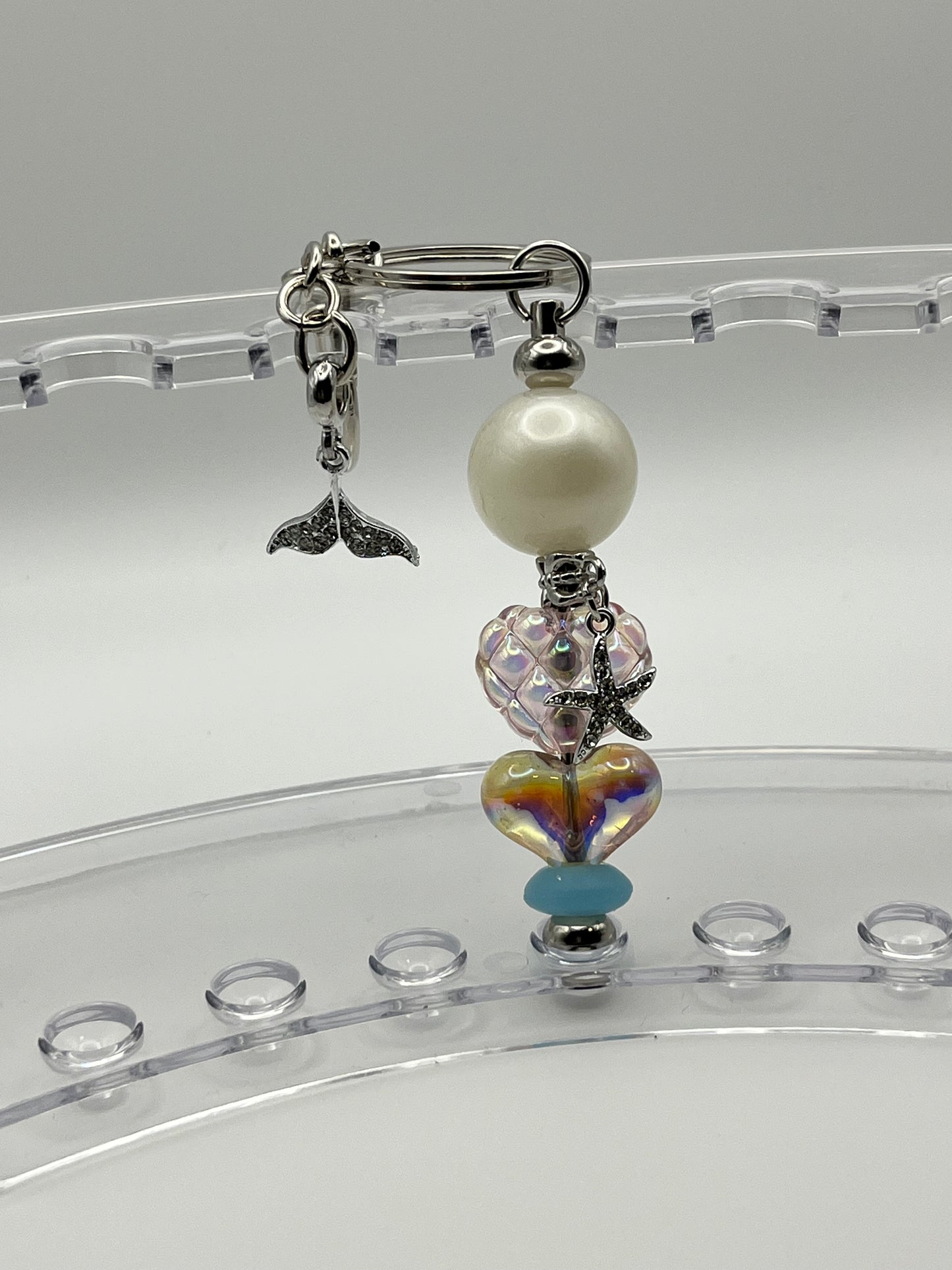 Beaded Keychain Mermaid Tail & Starfish