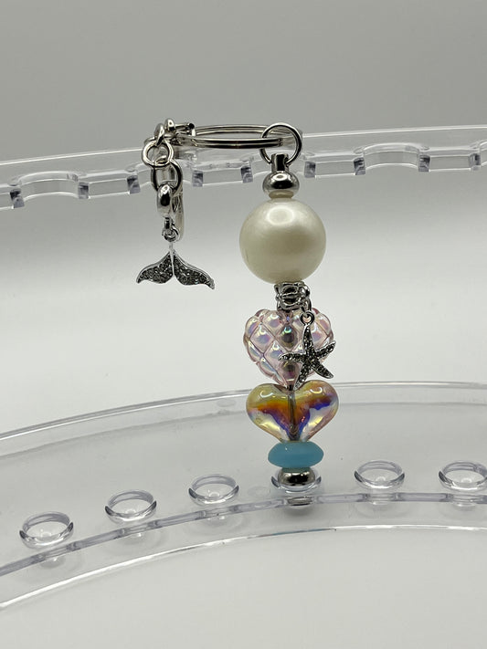 Beaded Keychain Mermaid Tail & Starfish