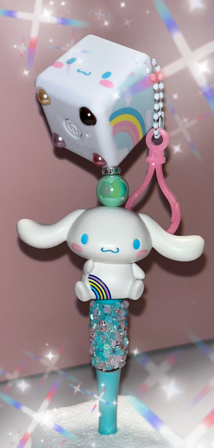 Hand Beaded Cinna Confetti key chain Pen! (Bluetooth Speaker attached)!