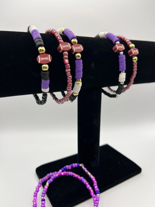 Custom Beaded Football Bracelets