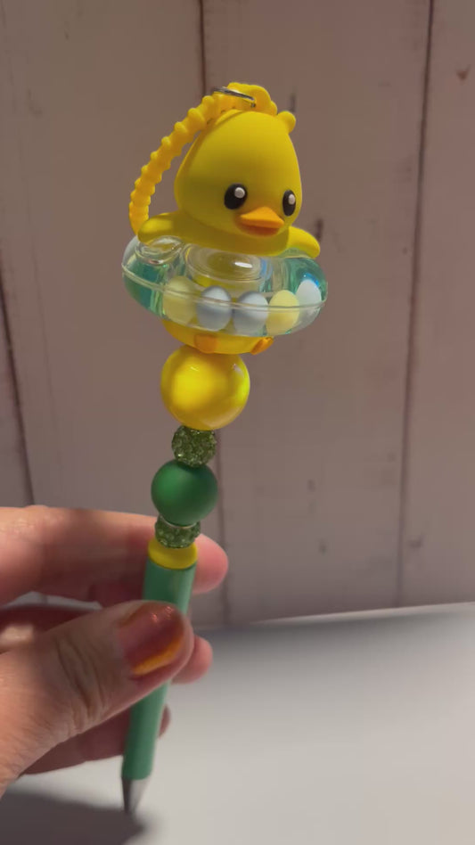 Hand Beaded Rubber Ducky Pen!